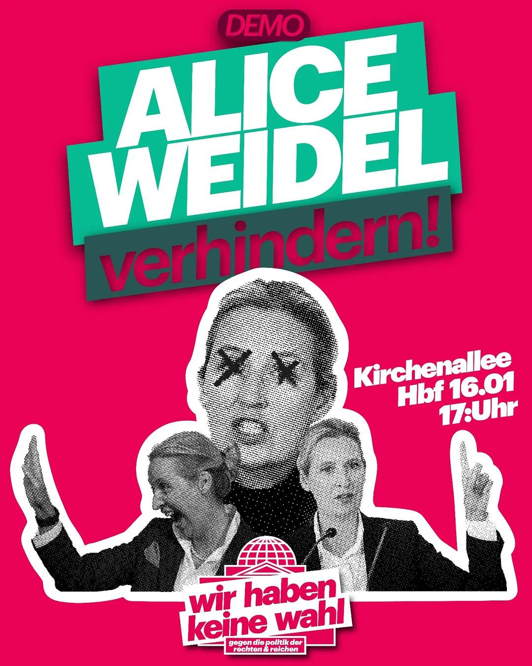 Demo: Alice Weidel verhindern!